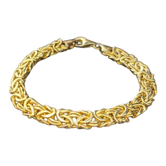 Vintage Veronese Gold Plated 925 Italy Sterling Silver Byzantine Bracelet 7.25” - Picture 6 of 8